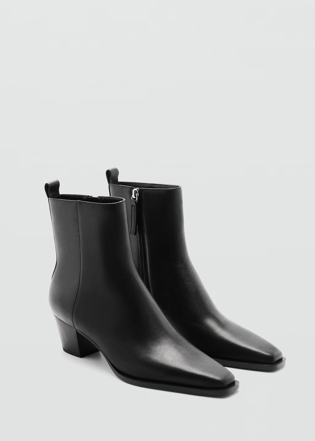Leather ankle boots with block heel | Mango (US/MX/AU)