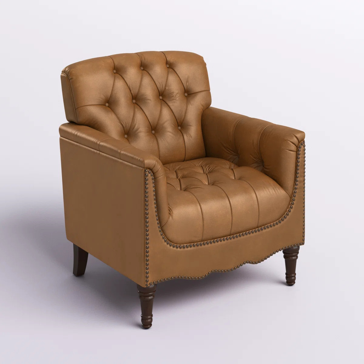 Annja 32" W Tufted Genuine Leather Armchair | Wayfair North America