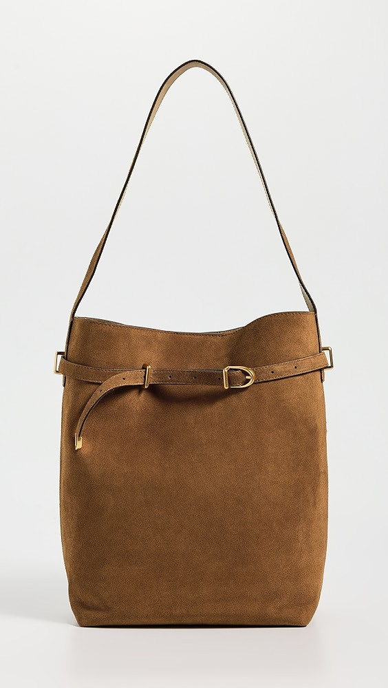 The Essential Belted Bucket Tote In Suede | Shopbop