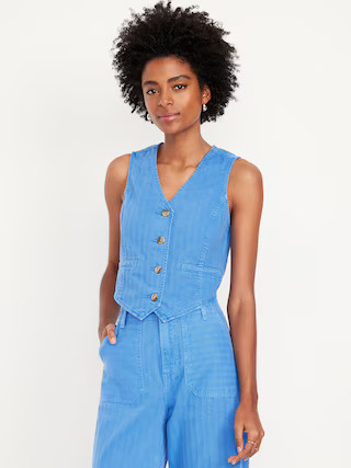 Button-Front Jean Vest | Old Navy (US)