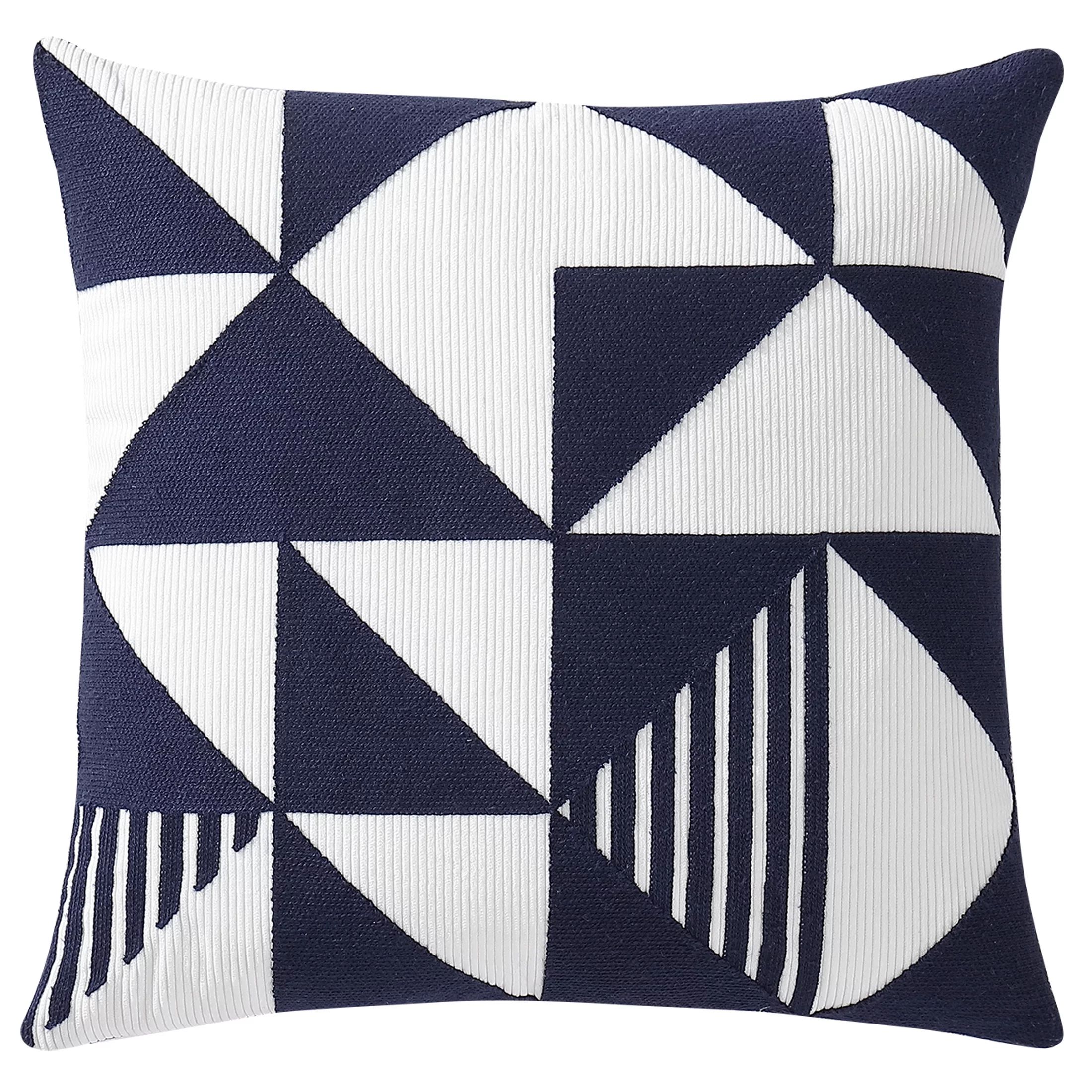 Mainstays, Catina Geo Decorative Pillow, Square, 18" x 18", Navy, 1 Piece | Walmart (US)
