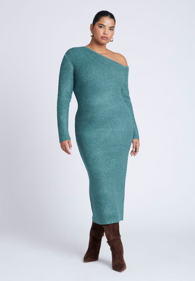 Off Shoulder Sweater Dress | Eloquii