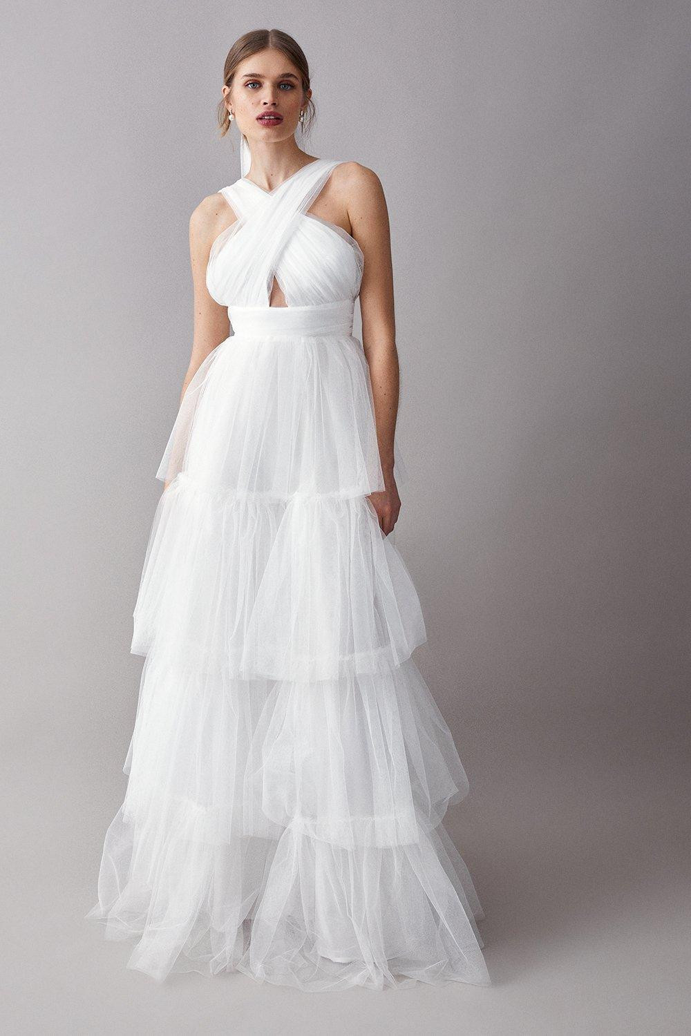 Dresses | Cross Neck Tiered Tulle Maxi Dress | Coast | Coast UK & IE