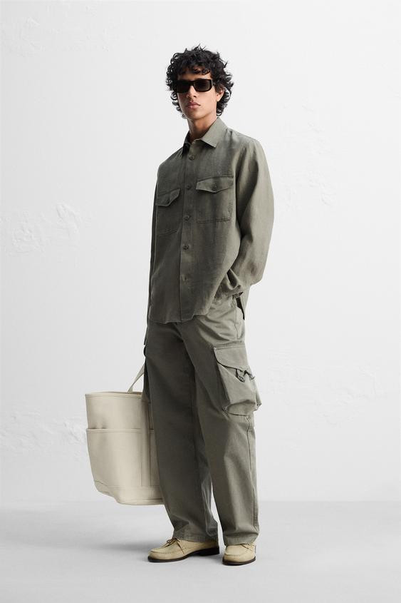 100% LINEN OVERSHIRT | Zara US