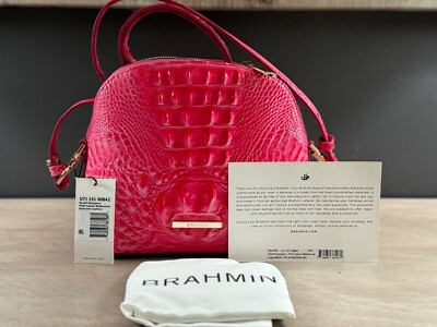 New Brahmin Melbourne SMALL GEORGINA Leather Crossbody Bag PINK COSMO  | eBay | eBay US