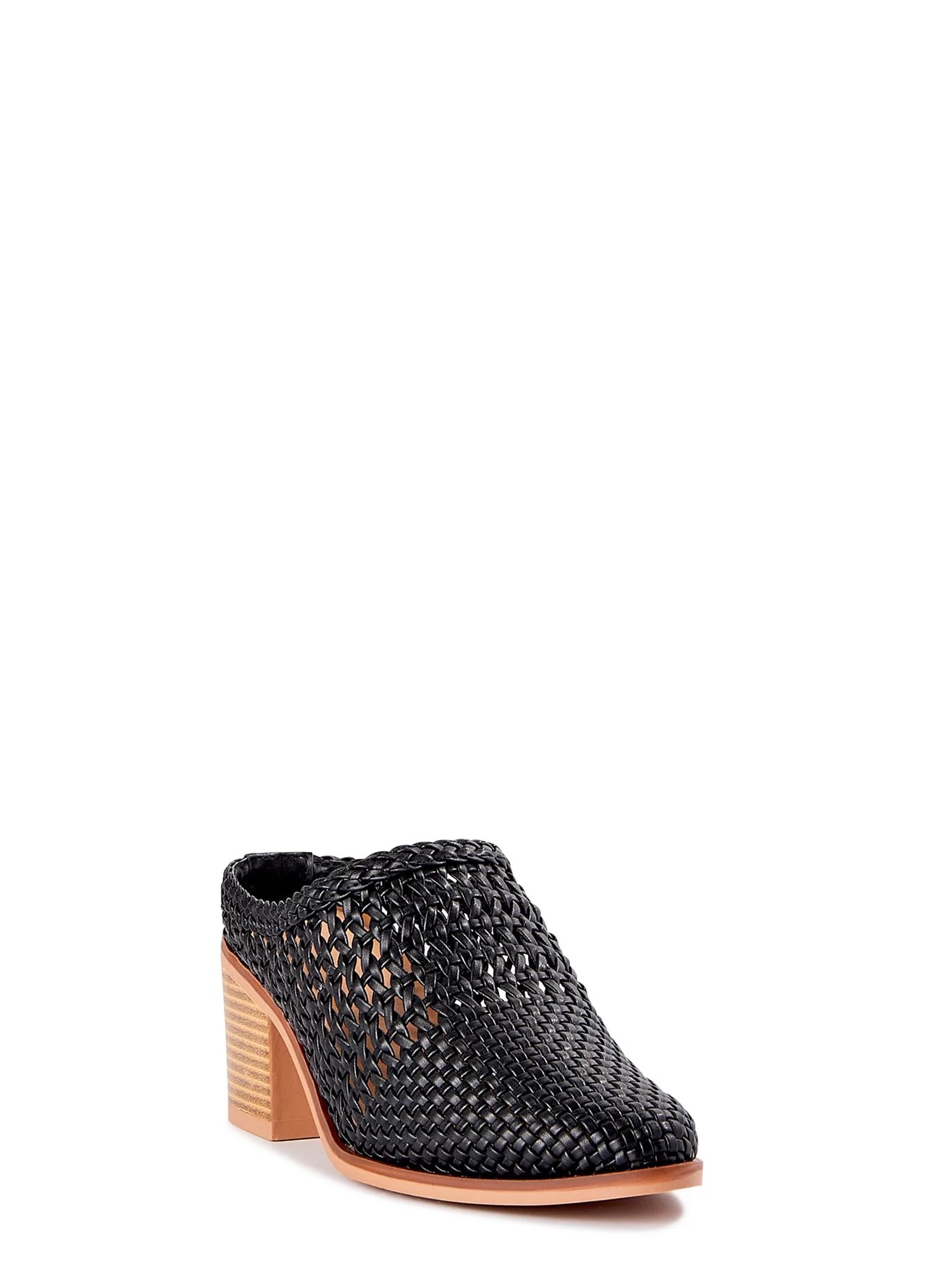 Time and Tru Women's Woven Heeled Mules (Wide Width Available) - Walmart.com | Walmart (US)