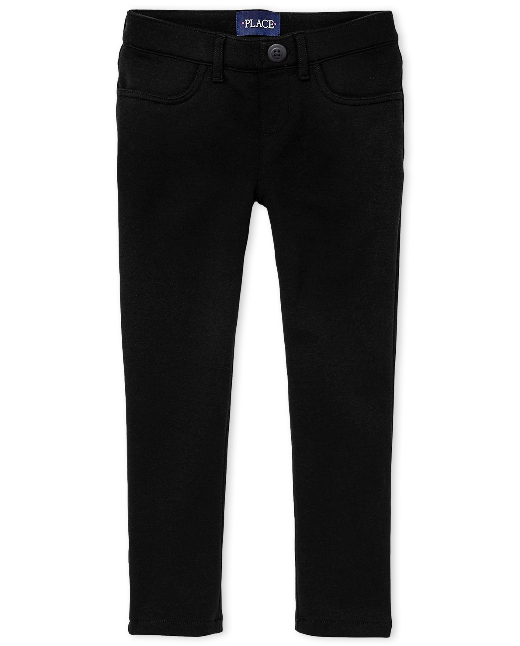 Girls Uniform Ponte Knit Pull On Jeggings - black | The Children's Place