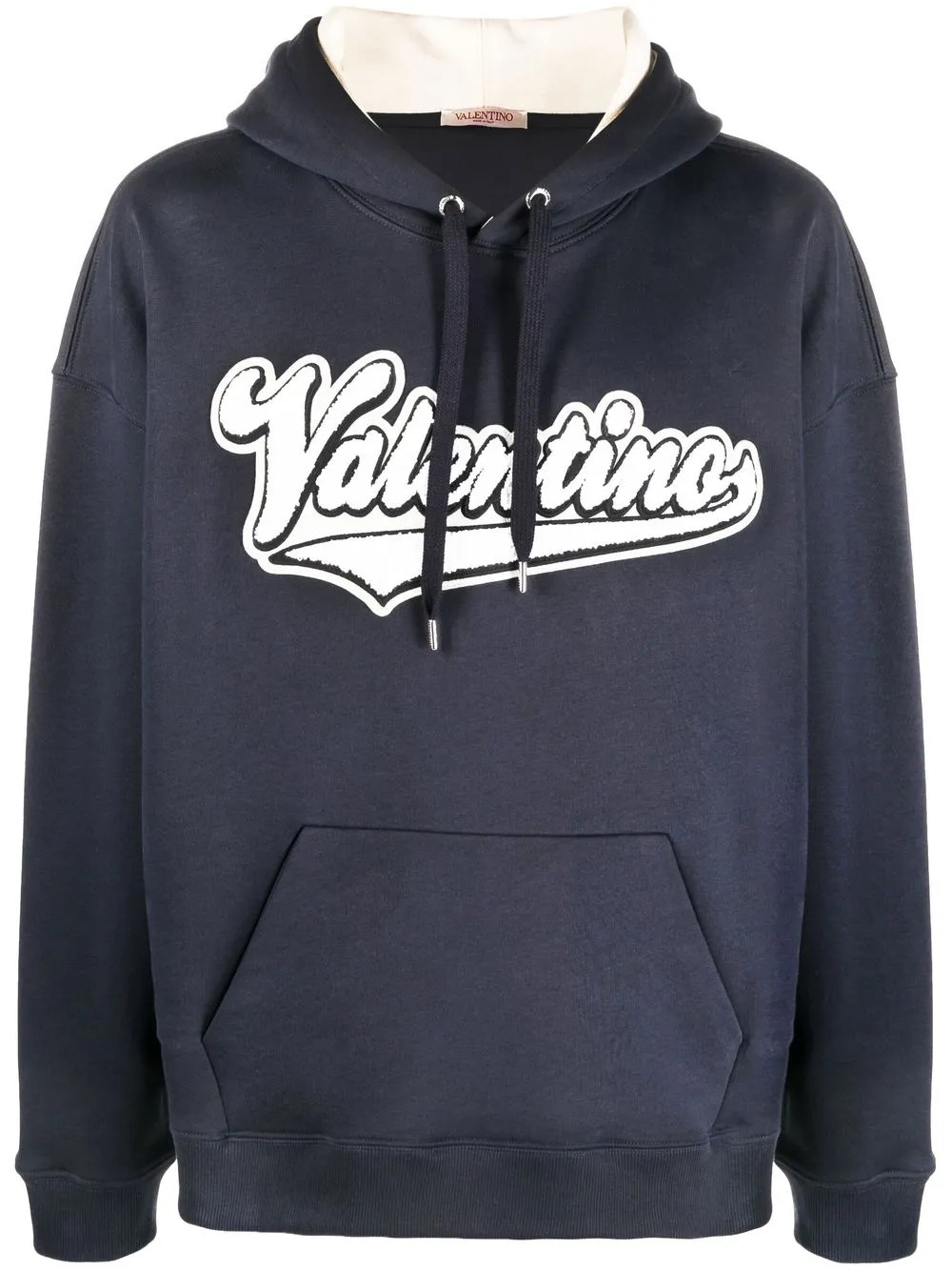 Valentino Embroidered logo-patch Hoodie - Farfetch | Farfetch Global