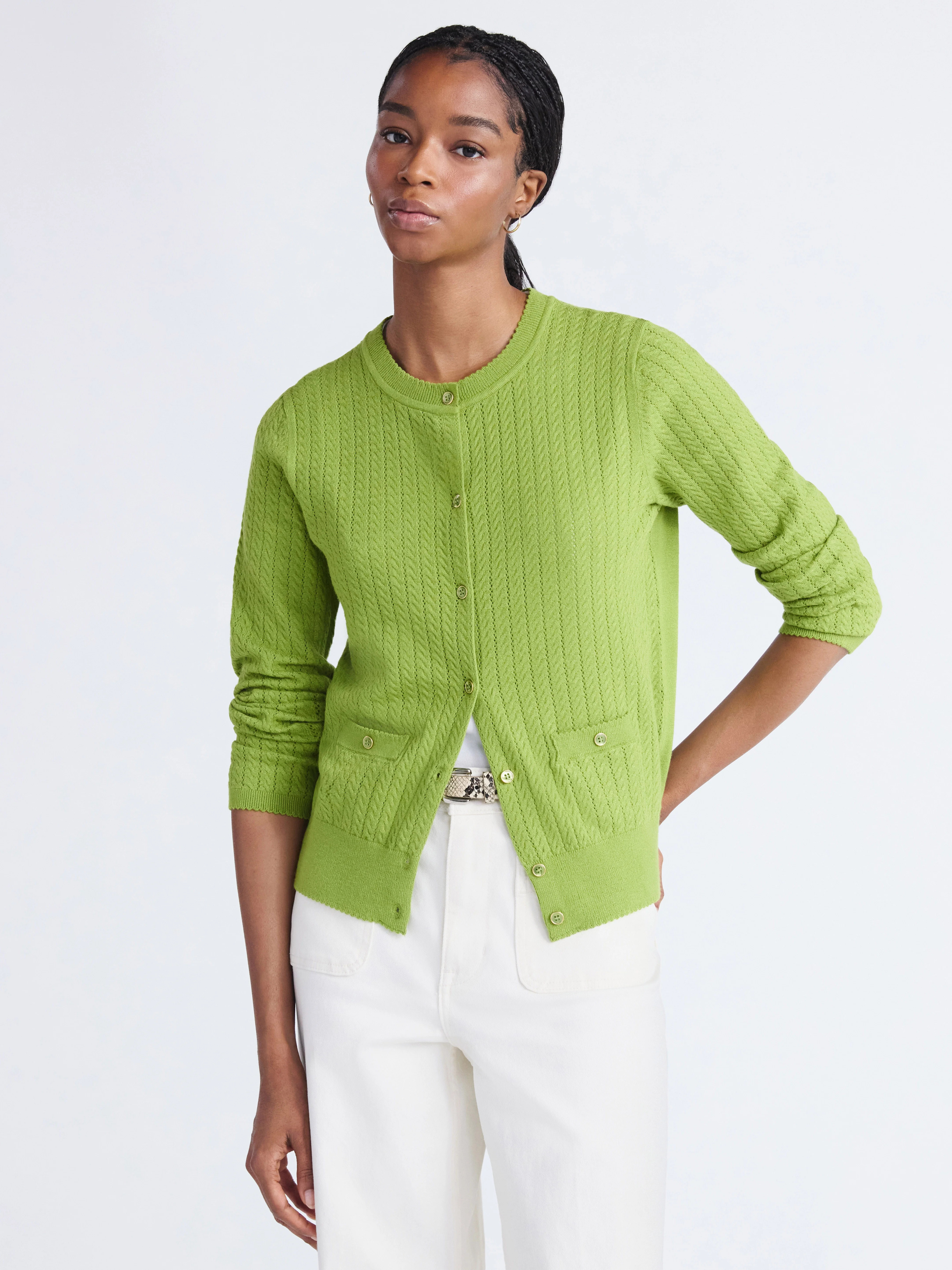 Free Assembly Women's and Women's Plus Cozy Yarn Welt Pocket Cable Cardigan Sweater, Midweight, S... | Walmart (US)