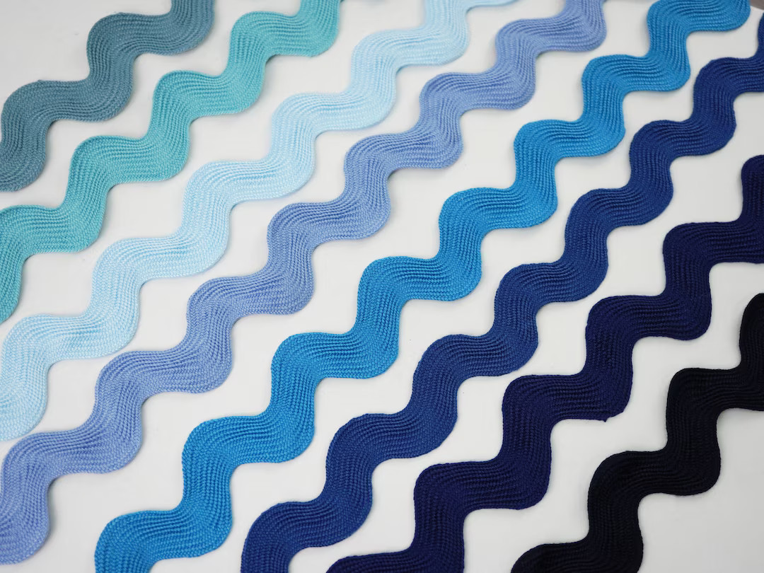 5 Yards Blue Jumbo Rick Rack Trim, Blue Rick Rack, Rick Rack Trim, Rick Rack Lace, Jumbo Rick Rac... | Etsy (US)