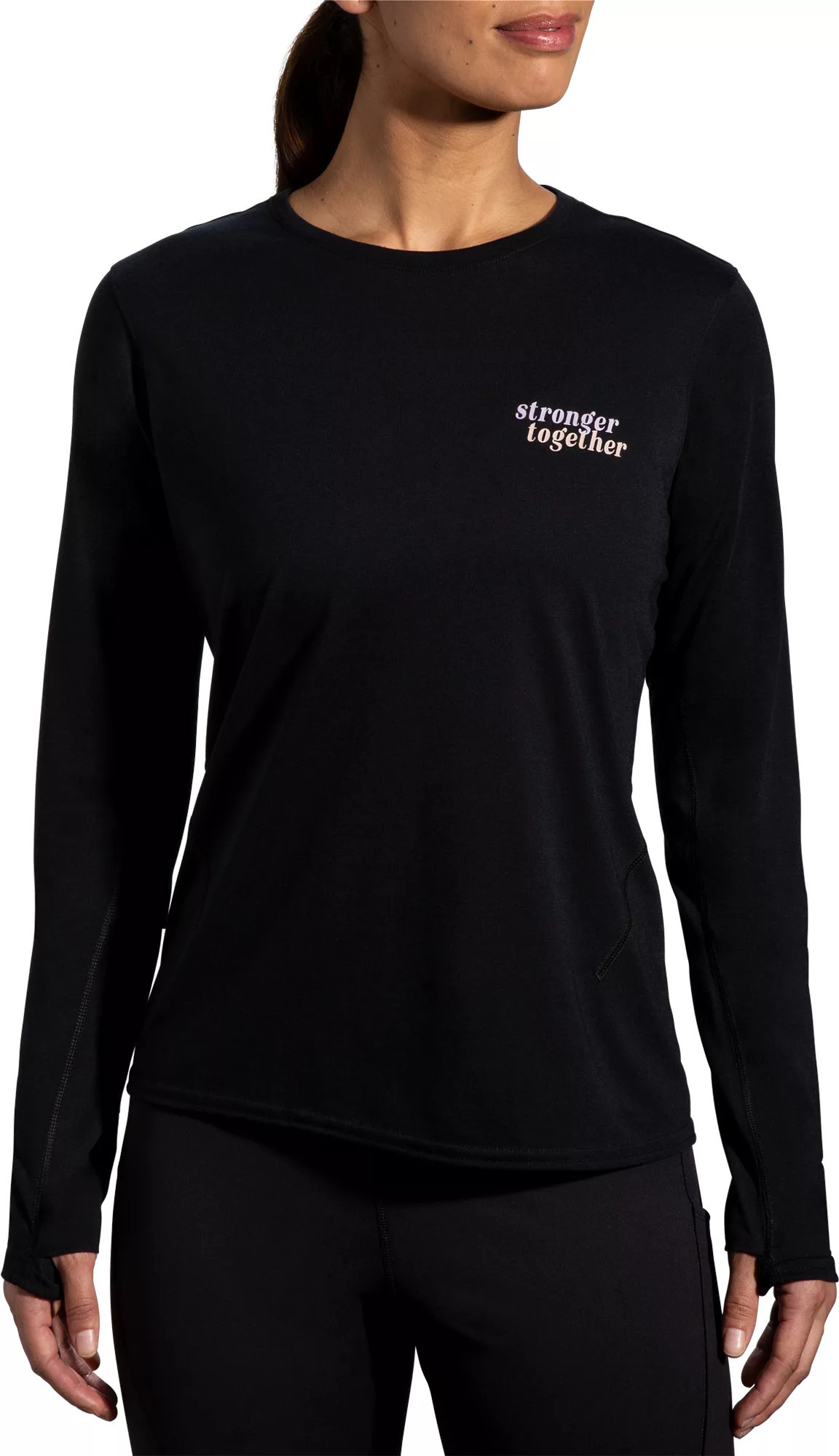 Brooks Women's Empower Her Distance Long Sleeve 3.0 T-Shirt, Medium, Black | DICK'S Sporting Goods