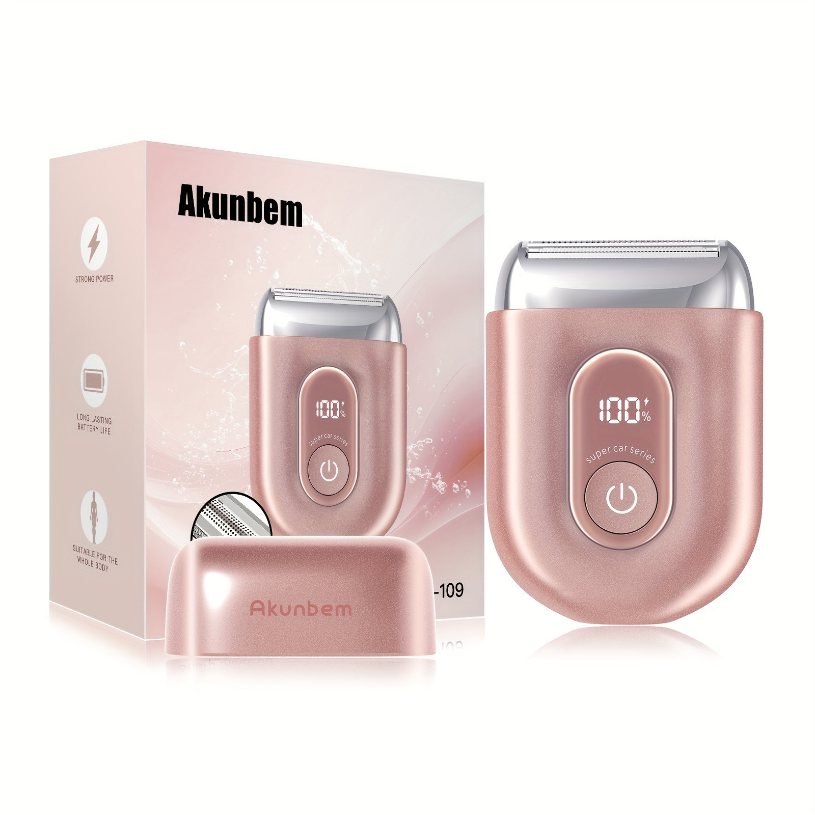 TEMU Akunbem Portable Electric Shaver For Women -, Use With Led Display, Usb Rechargeable, Ideal For Legs, Bikini Area & Facial Hair Removal (pink), Razors, Lady Facial | Temu Affiliate Program