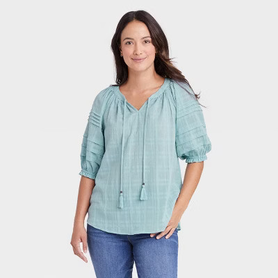 Women's Puff Elbow Sleeve Blouse - Knox Rose™ | Target