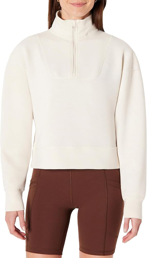 Amazon Essentials Women's Active Sweat Half Zip Pullover Sweatshirt | Amazon (US)