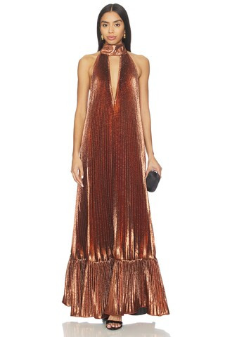 Libertie Gown in Bronze Glitter | Revolve Clothing (Global)