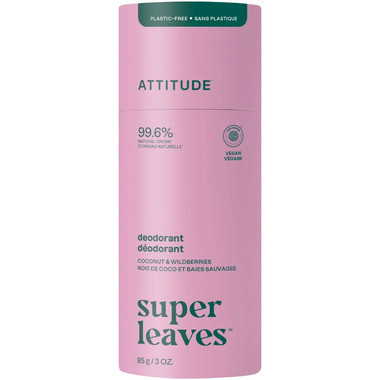 ATTITUDE Super Leaves Plastic-Free Natural Deodorant Coconut & Wild Berries | Well.ca