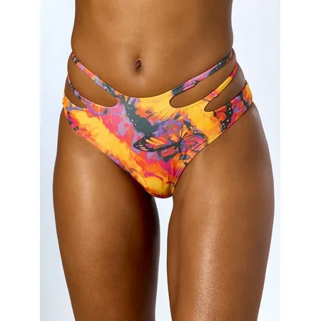 Hot Girl Summer by Megan Thee Stallion Women's Sunset Butterfly Bikini Bottoms, Sizes XS-XXL | Walmart (US)