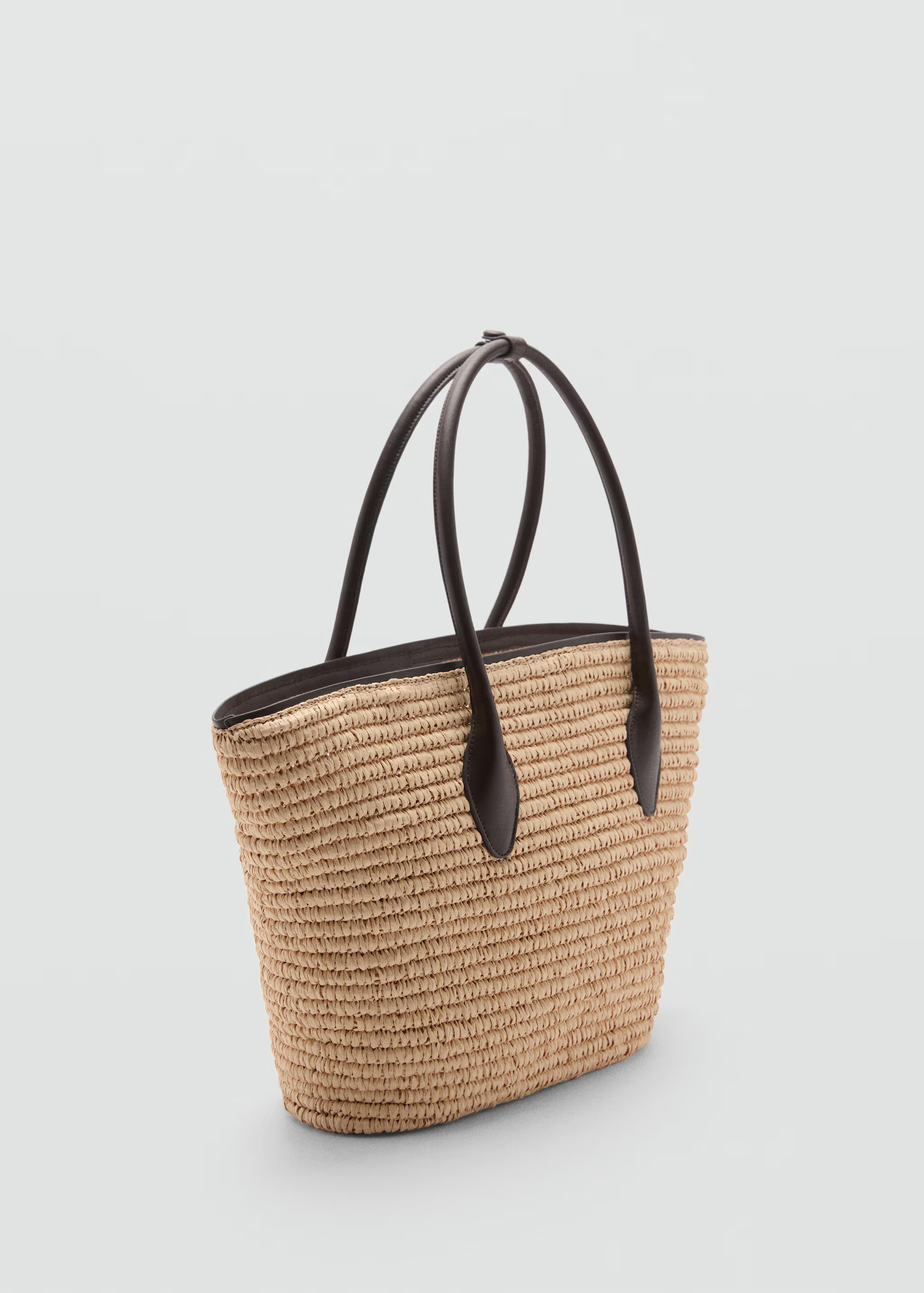 Natural fibre maxi tote bag - Women | MANGO Canada | Mango Canada
