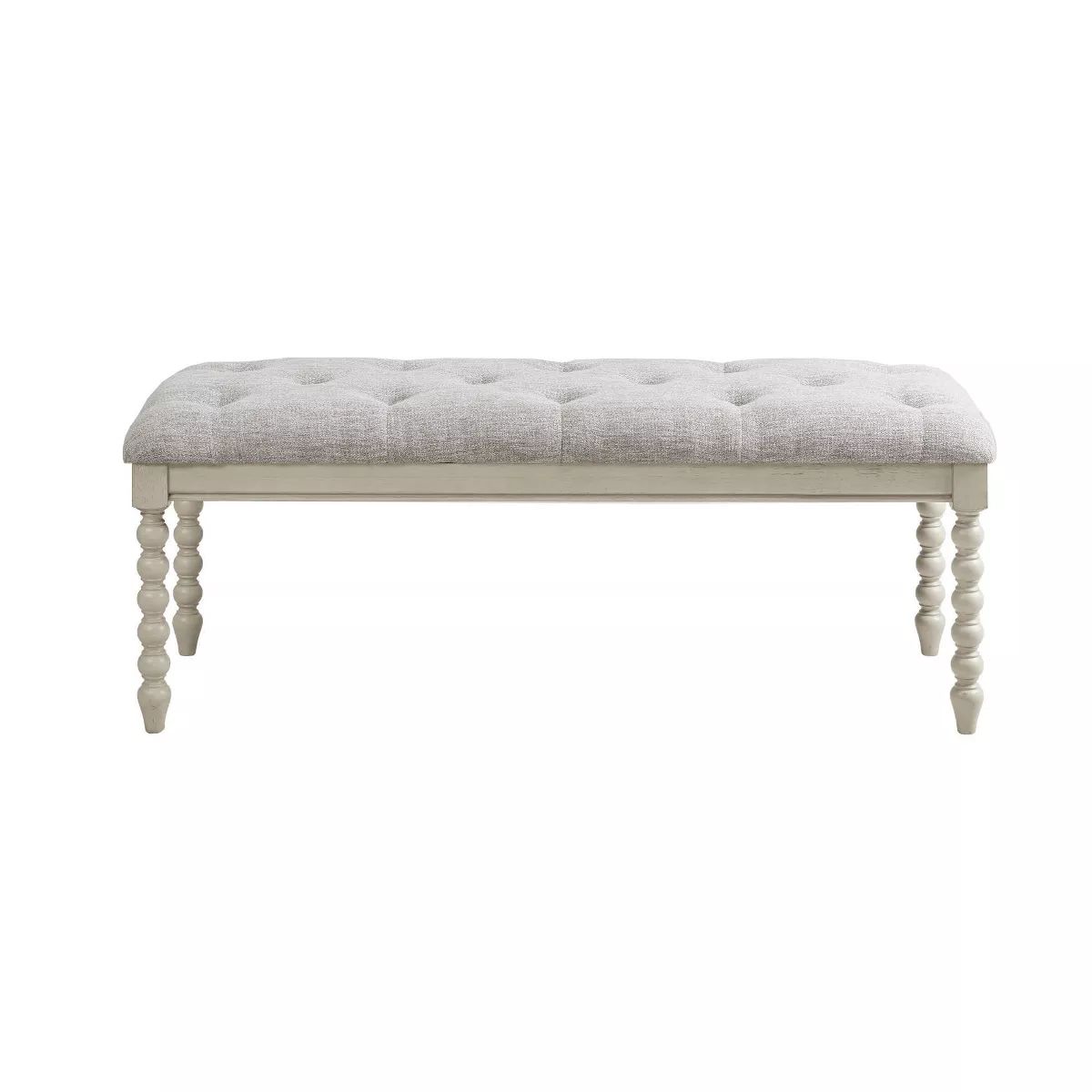 Beckett Tufted Accent Bench Light Gray/Natural - Madison Park Signature | Target