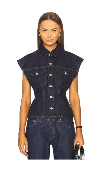 Nipped Vest in Rinse | Revolve Clothing (Global)