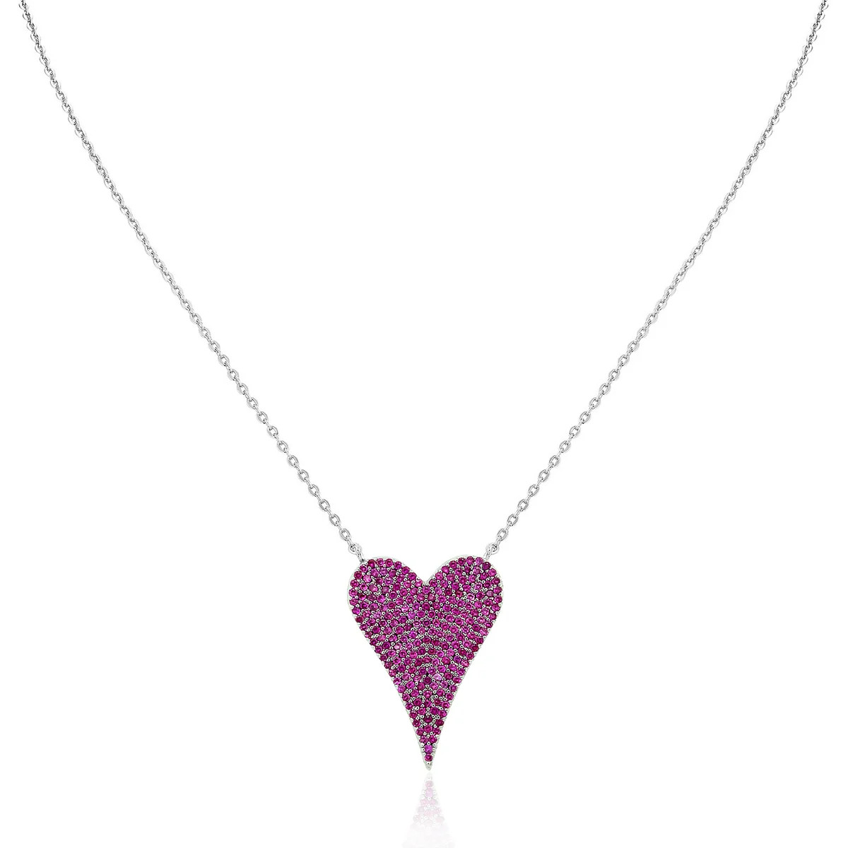 Pink & Clear Reversible Heart Necklace | Jennifer Miller Jewelry
