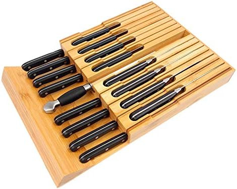 Utoplike In-drawer Knife Block Bamboo Kitchen Knife Drawer Organizer,Large handle Steak knife Hol... | Amazon (US)