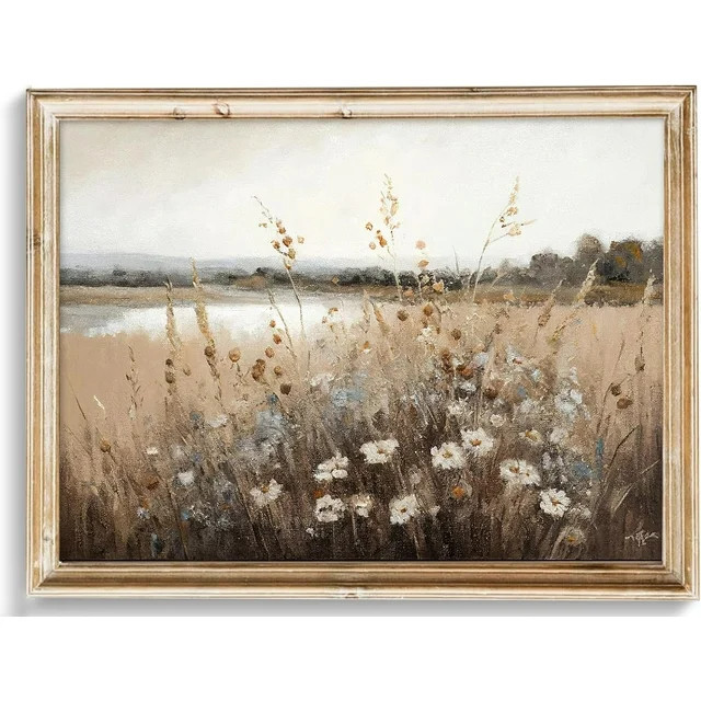 Vintage Wall Art, Classical Wildflower Field Wall Painting Canvas Prints Farmhouse Wall Art Frenc... | Walmart (US)