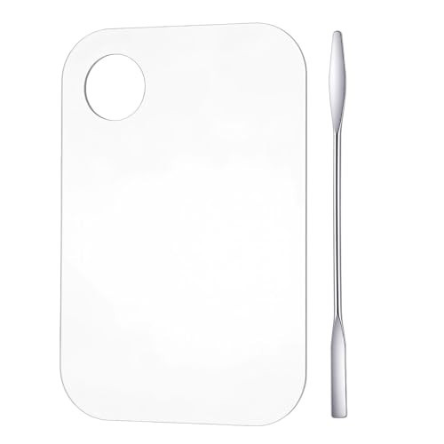 Acrylic Makeup Palette with 1Pc Spatula, Makeup Mixing Tray Apply Professional Reusable Cosmetic Palette Beauty Tools for Beauty Salon, Facial Cosmetic, Nail Art, Pigment Blending | Amazon (US)