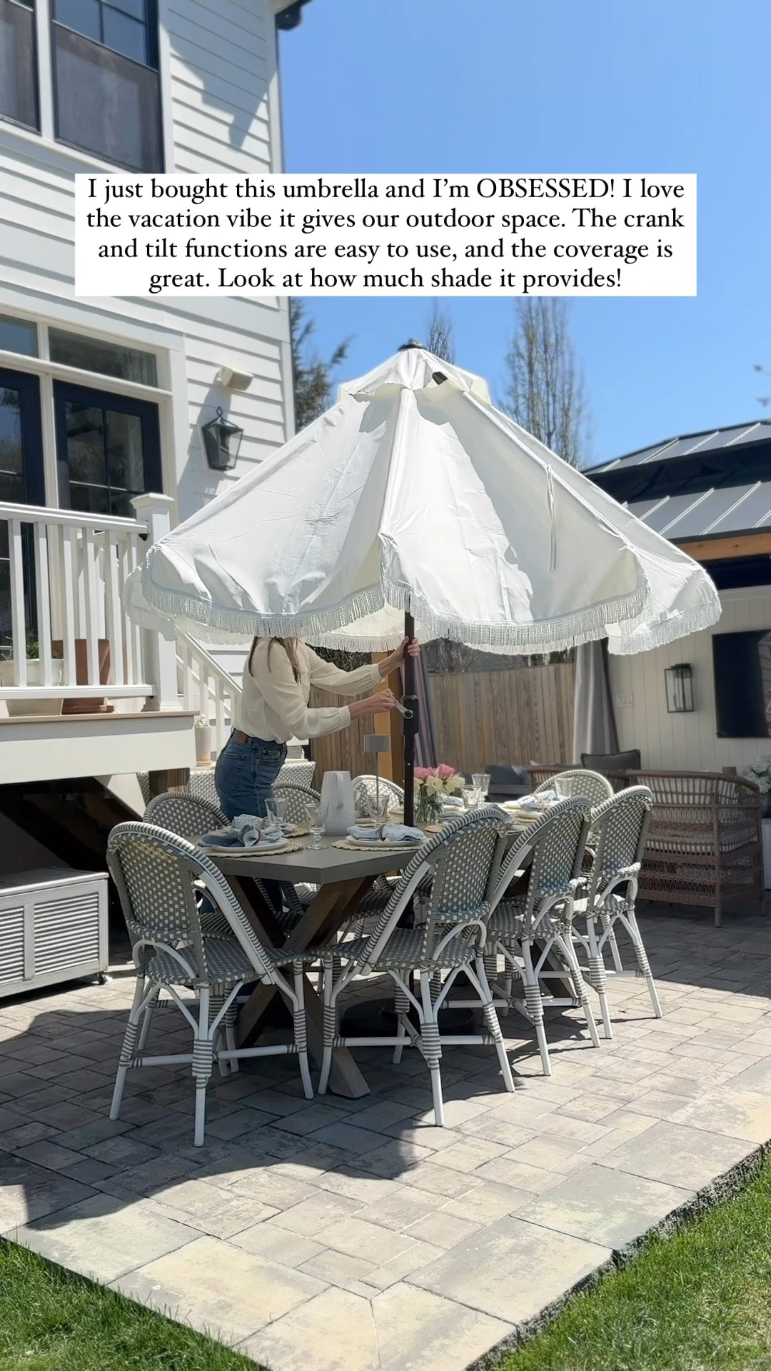 #Ad Getting everything set for easy summer entertaining—comfortable seating, this chic umbrella, layered planters, and a few functional upgrades that make being outside feel effortless. Wayfair has been my go-to for it all.

#WayfairPartner #wishyouwerehere #outdoor #Wayfair @wayfair

#LTKHome #LTKSeasonal #LTKSaleAlert