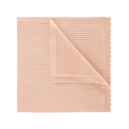 Scalloped Trim Ribbed Knit Blanket | Feltman Brothers