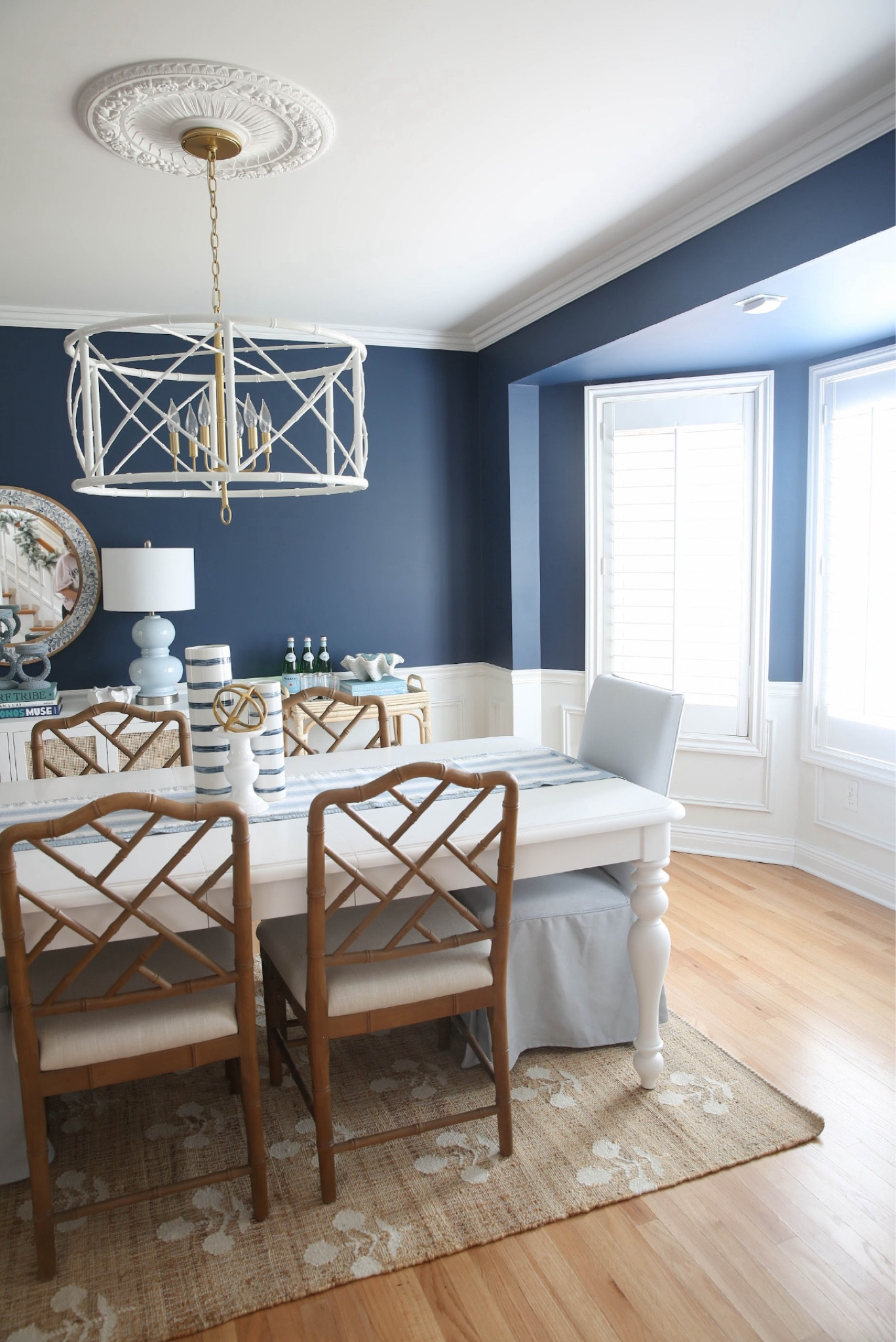 My coastal dining room wouldn’t be complete without my new jute block print rug and my white dining table, all from Wayfair! This Cyber Monday, don’t miss out on Wayfair’s amazing deals! You can save up to 80% and you’ll get free shipping! @wayfair #wayfair #ad #wayfairpartner
