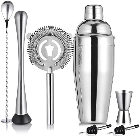 FineDine 14-Piece Cocktail Shaker Set Bartender Kit - Boston Shaker w/ Strainer, Bar Jigger, Bar Spo | Amazon (US)