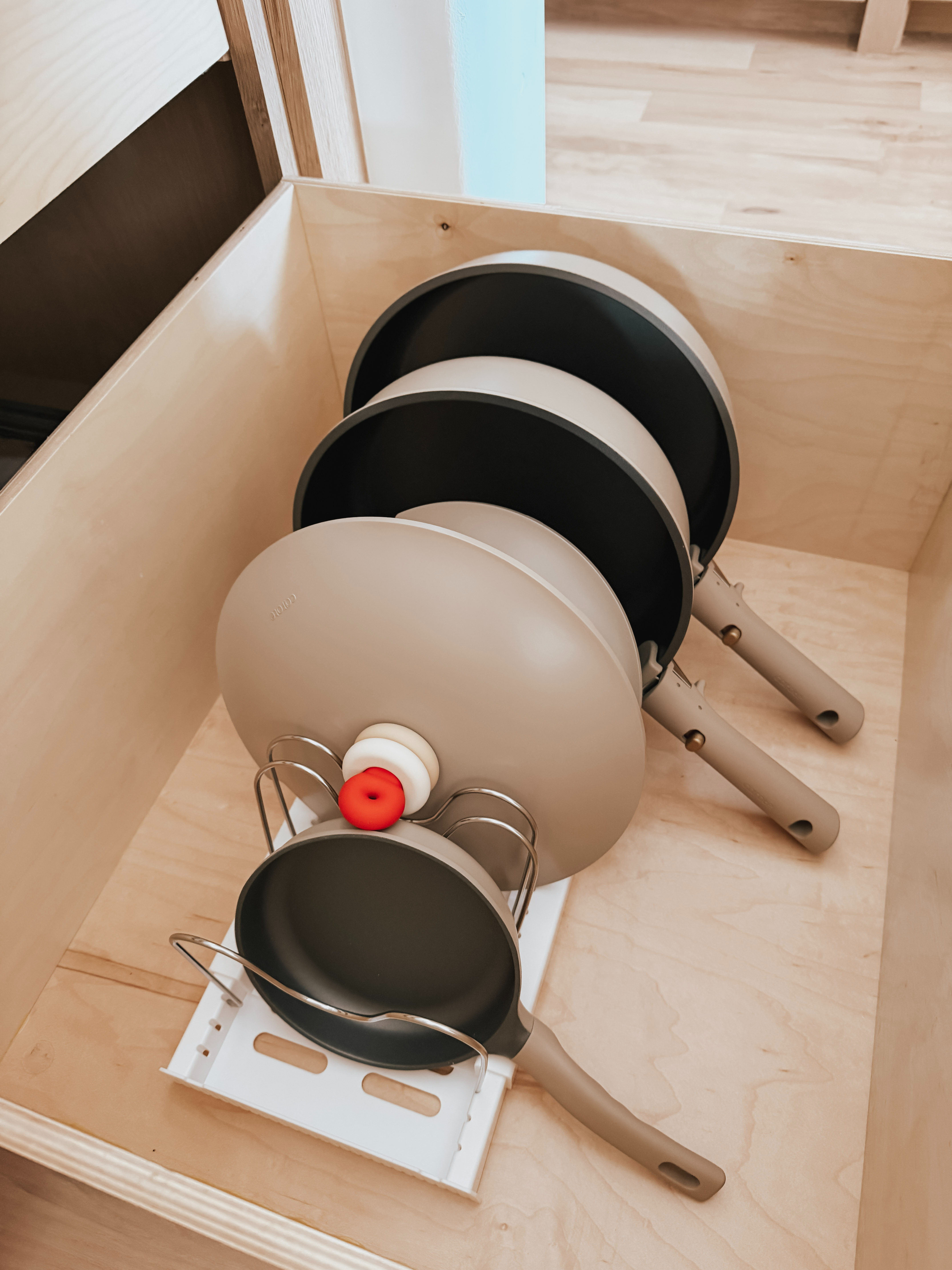 A kitchen essential must for pots and pans that makes what’s usually bulky and messy into something easy to access, neatly stored, and visually tidy. Great for deep base cabinets, island storage, or anywhere you want to make the most of drawer space. 

 #LTKHome