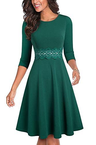 HOMEYEE Women's Cocktail A-Line Embroidery Casual Party Summer Wedding Guest Dress A079 | Amazon (US)