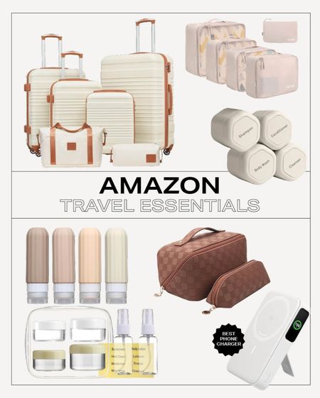 Amazon travel essentials perfect for spring break or your next vacation. Gorgeous luggage, toiletry bag and containers and MagSafe phone charger for the plane. Stylish travel gear for your flight. #easter2024 #founditonamazon #amazon 

#LTKfindsunder100 #LTKtravel #LTKsalealert