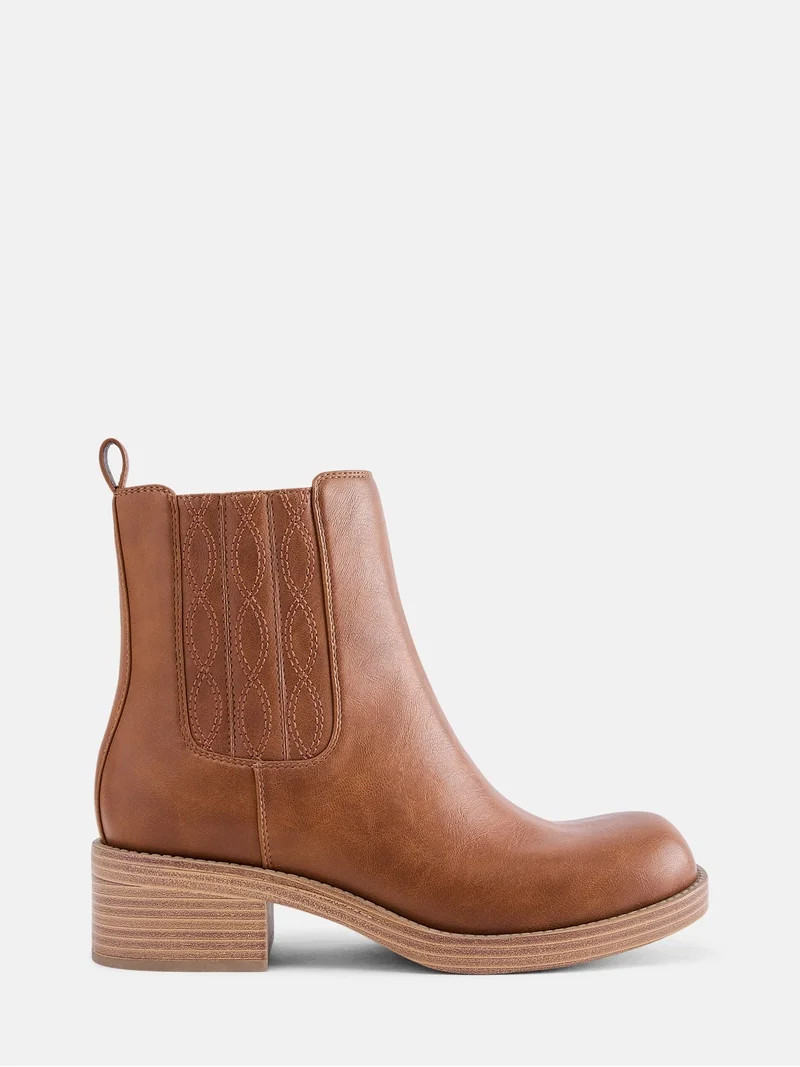 No Boundaries Women's Stitch Chelsea Booties | Walmart (US)