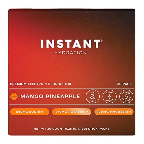 Instant Hydration Electrolytes Powder Packets - Mango Pineapple Drink Mix - Zero Sugar - Keto, Vegan, Gluten-Free, Non-GMO - Boost Recovery, Brain Health, Muscle & Tissue Support- 30 Sticks | Amazon (US)