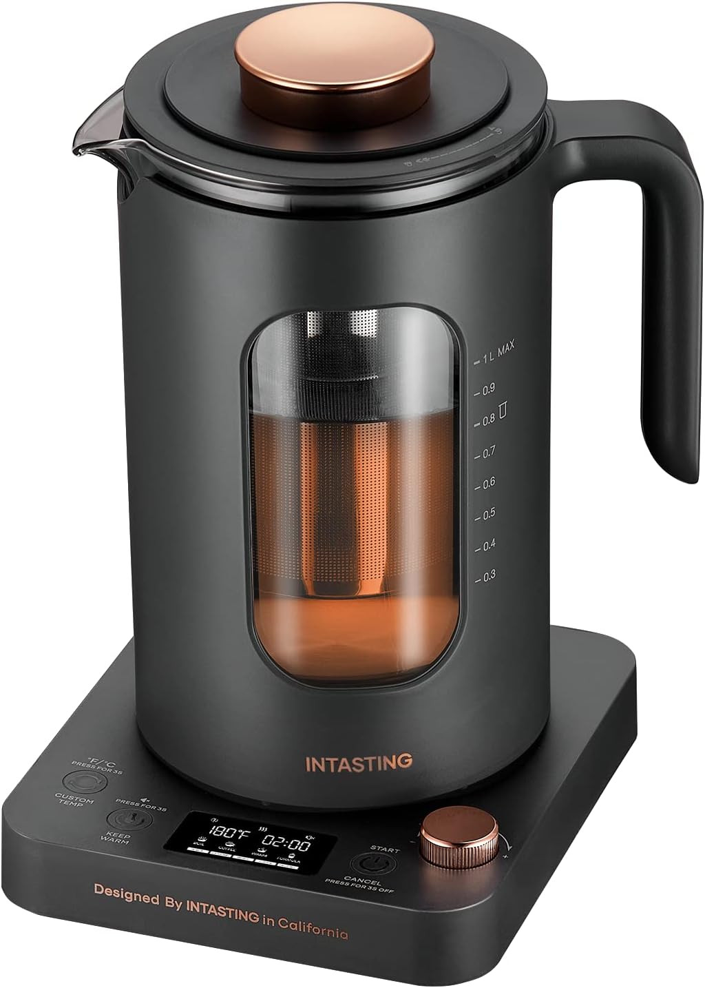 Electric Kettle, INTASTING Wide Opening Glass Kettle with Tea Infuser, 9 Smart Presets, Auto Memo... | Amazon (US)