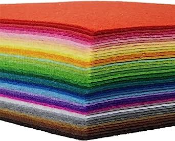 42pcs Felt Fabric Sheet 4"x4" Assorted Color DIY Craft Squares Nonwoven 1mm Thick | Amazon (US)