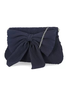 Jessica McClintock Vivienne - Pleated Crepe Bow Clutch | Belk