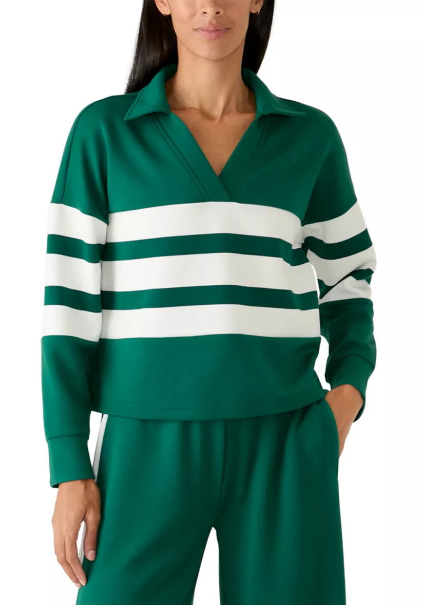 Women's Long Sleeve Striped Collared Top | Belk