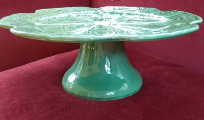 Bordallo Pinheiro 12" Pedestal Green Cabbage Cake Server Made in Portugal  | eBay | eBay AU
