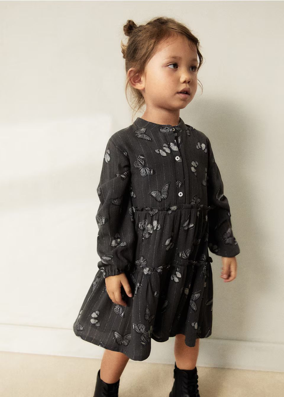 Butterfly print dress -  Girls | Mango Kids USA | MANGO (US)