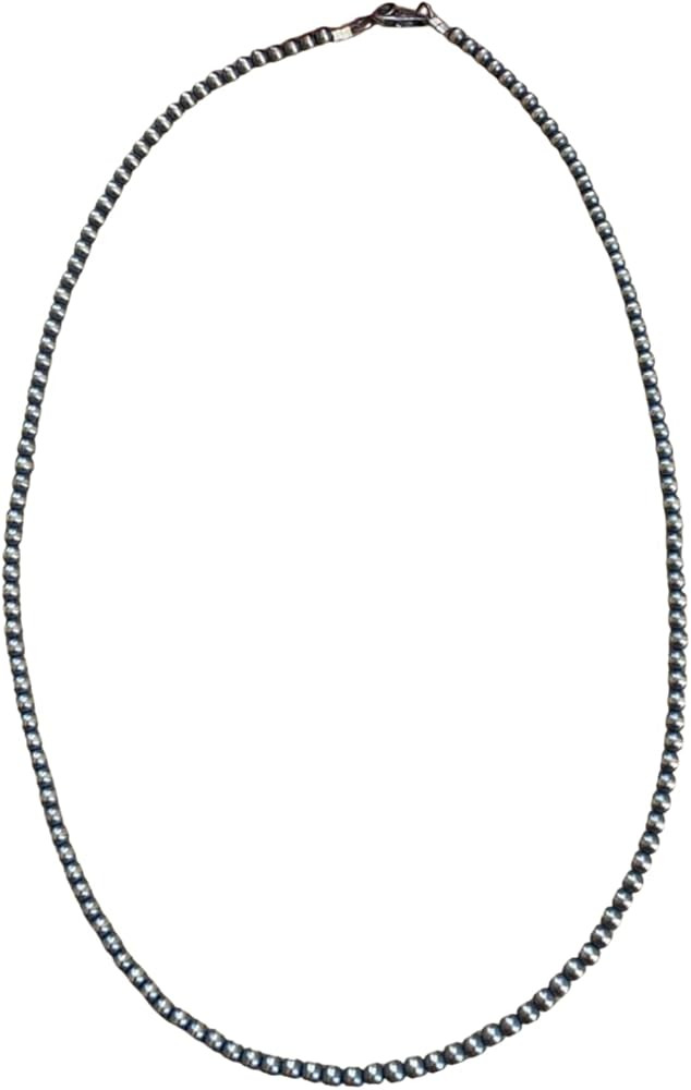 22" 4MM "Navajo Style" Sterling Pearls | Amazon (US)
