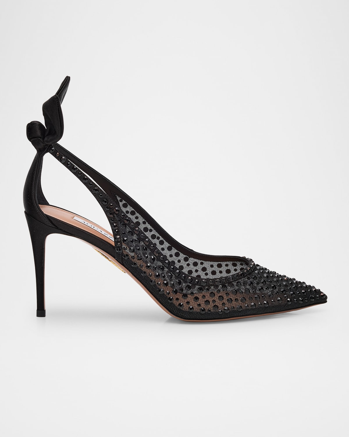 Crystal Satin Mesh Bow Pumps | Neiman Marcus