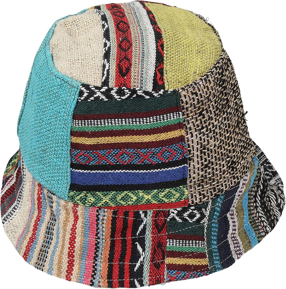 Patchwork Hemp Bucket hat with Secret Pocket, Hippie hat, freespirit Fabric, Handmade Patchwork h... | Amazon (US)