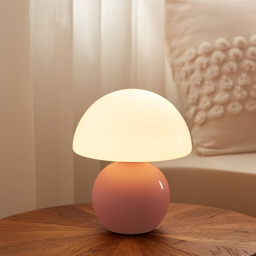 Mushroom Lamp Small Lamp, Table Bedside Nightstand Lamp for Bedroom, Cute Mini Modern Lamp Dimmab... | Amazon (US)
