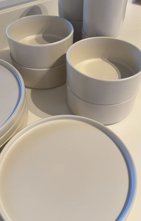 dinnerware set plates beige stone serviesset minimal style home kitchen interior 🤍 #dining #dinnerware #kitchen 

#LTKhome #LTKeurope