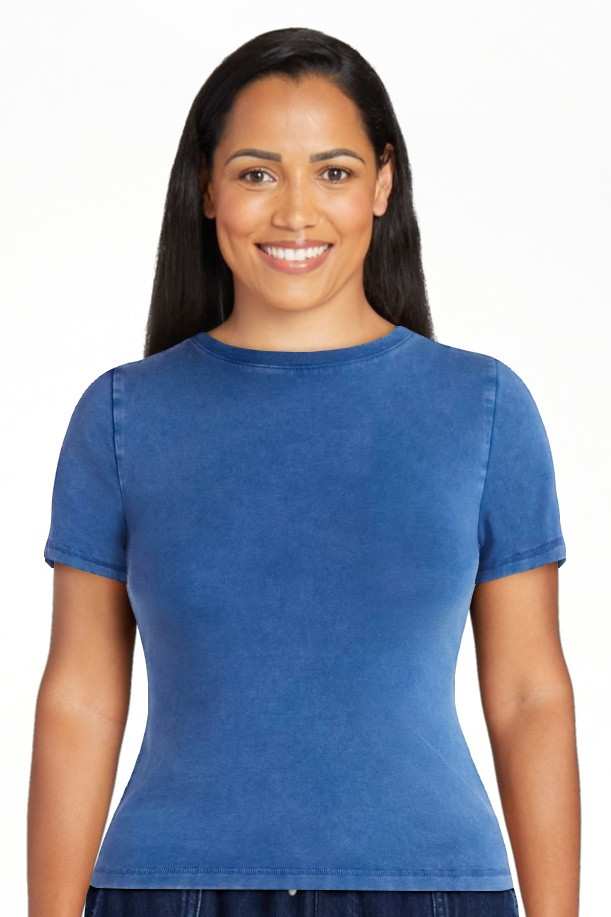 Scoop Women’s Stretch Cotton Blend Baby Tee with Short Sleeves, Sizes XS-XXL | Walmart (US)
