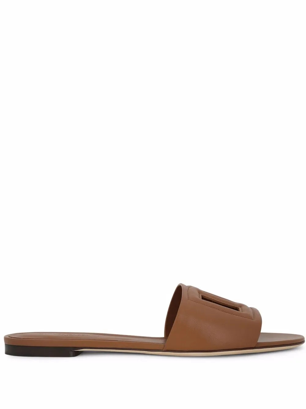 Dolce & Gabbana DG Logo Leather Sandals | Brown | FARFETCH | Farfetch Global